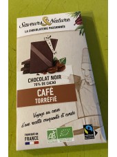 Chocolat Noir Bio 70% café torréfié-80g saveurs et nature