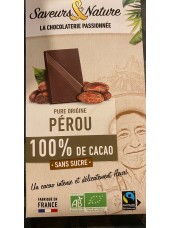 Chocolat Bio 100% Cacao origine Pérou